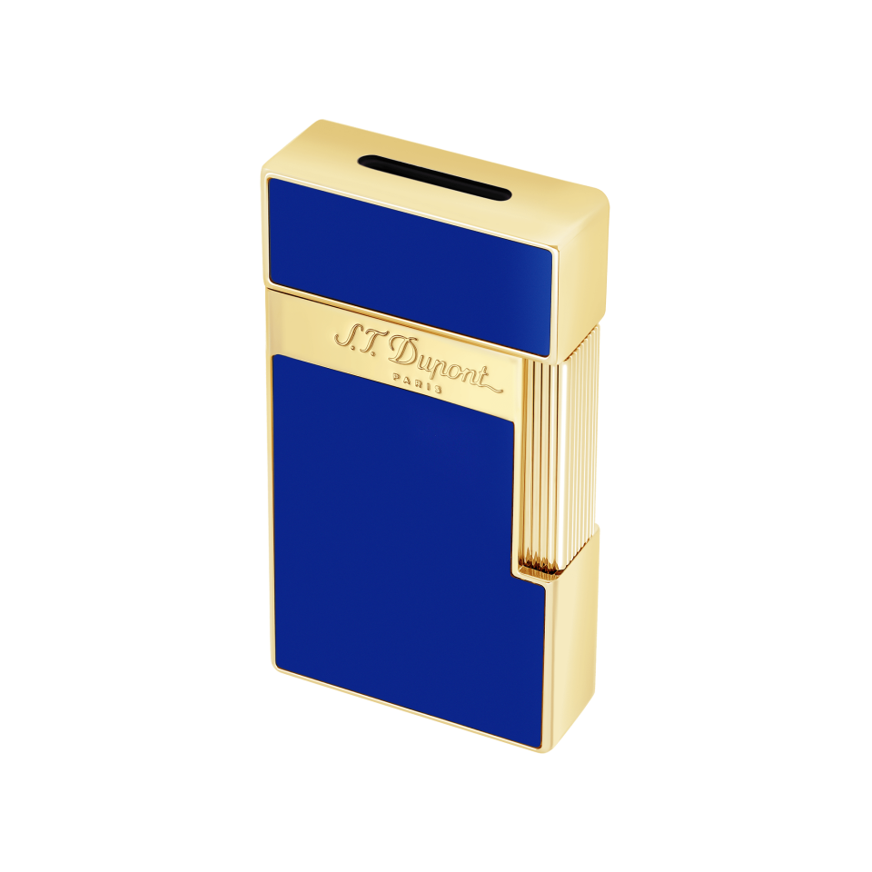 S.T. Dupont Biggy Gold & Mavi Lacquer Çakmak 25005