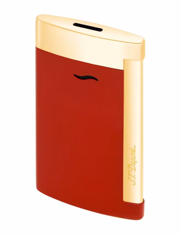 S.T. Dupont Slim 7 Lotus Red Altın PVD Çakmak – 027707
