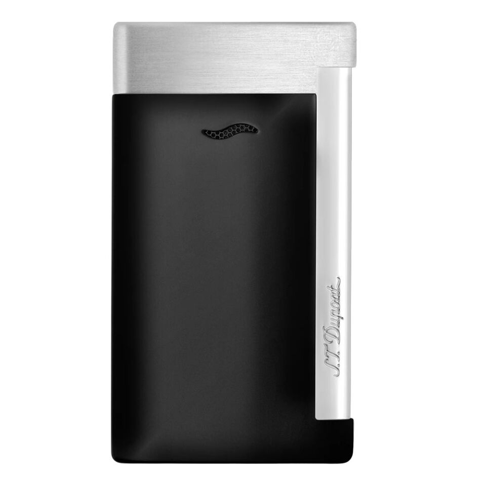 S.T. Dupont Slim 7 Mat Siyah Fırçalanmış Krom Çakmak – 027710