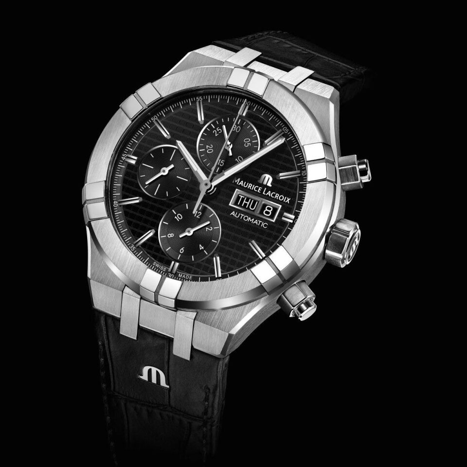 Maurice Lacroix AIKON Automatic Chronograph 44 mm Siyah Kadran Erkek Kol Saati – ML-AI6038SS001330-1