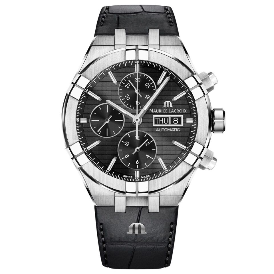 Maurice Lacroix AIKON Automatic Chronograph 44 mm Siyah Kadran Erkek Kol Saati – ML-AI6038SS001330-1