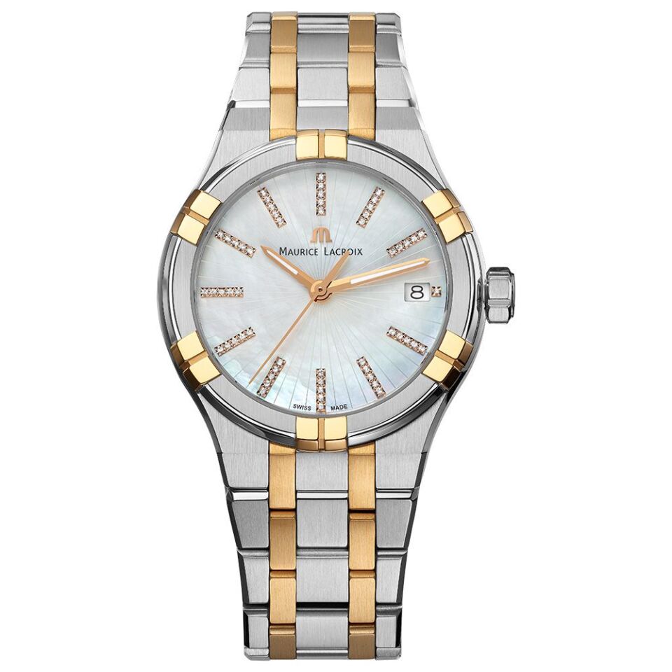 Maurice Lacroix AIKON Quartz Date 35 mm Pırlantalı Sedef Kadran Kadın Kol Saati ML–AI1106PVP02170-1