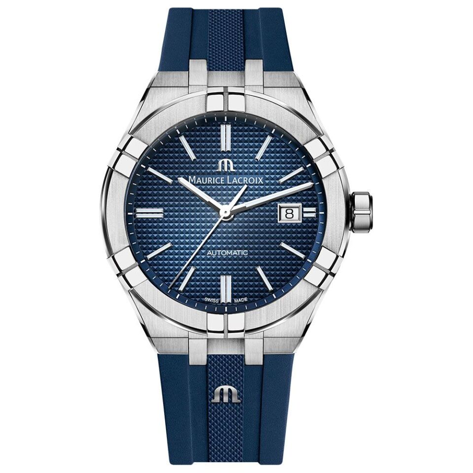 Maurice Lacroix AIKON Automatic Date 42 mm Mavi Kadran Kauçuk Kayışlı Erkek Kol Saati ML–AI6008SS000430-4