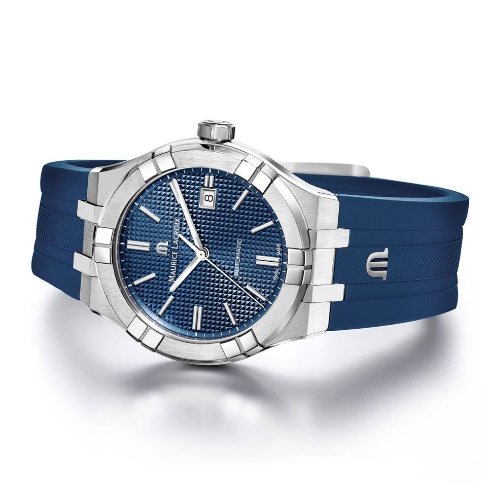 Maurice Lacroix AIKON Automatic Date 42 mm Mavi Kadran Kauçuk Kayışlı Erkek Kol Saati ML–AI6008SS000430-4