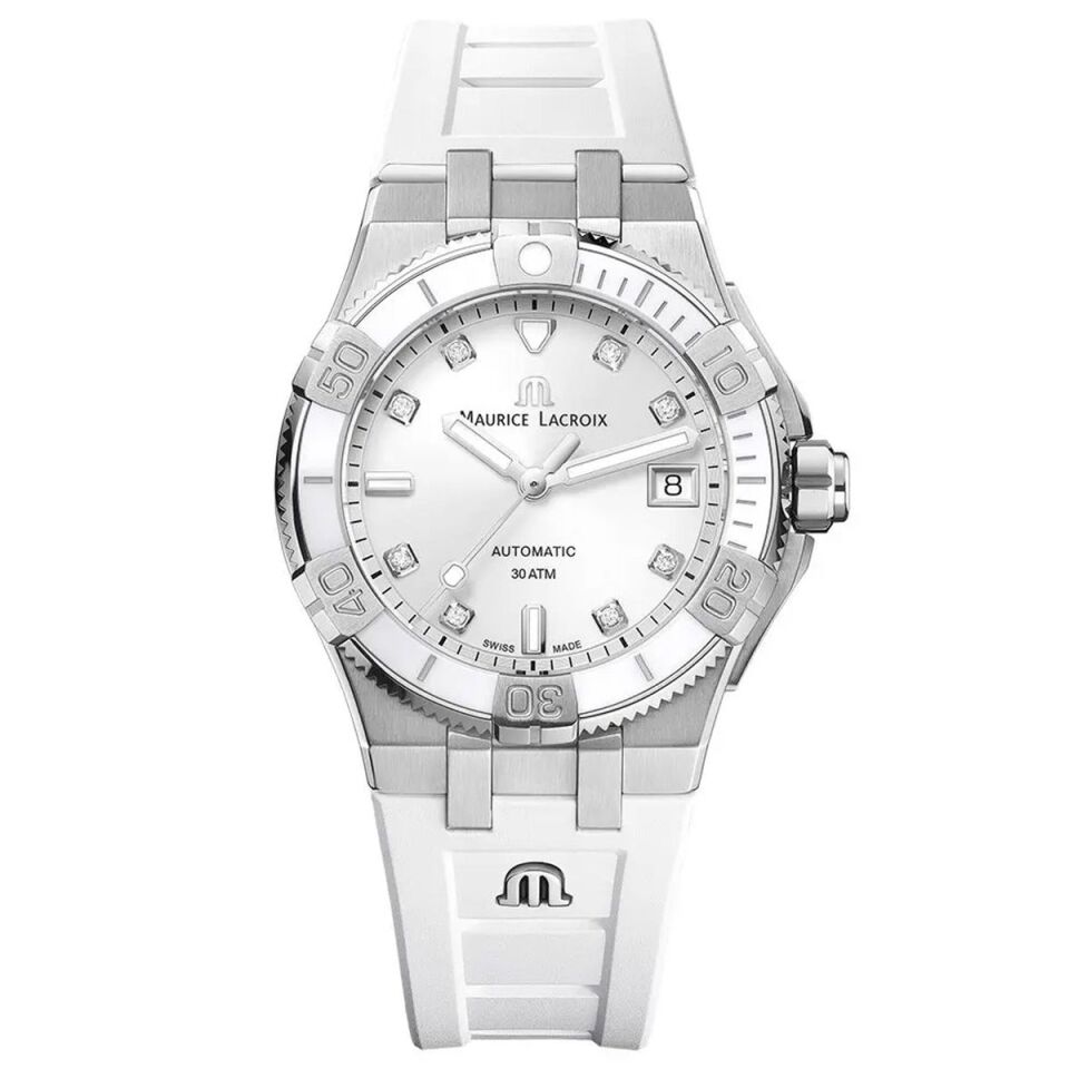 Maurice Lacroix AIKON Venturer Automatic 38 mm Pırlantalı Beyaz Kadran Kadın Kol Saati ML-AI6057SS00F150-F